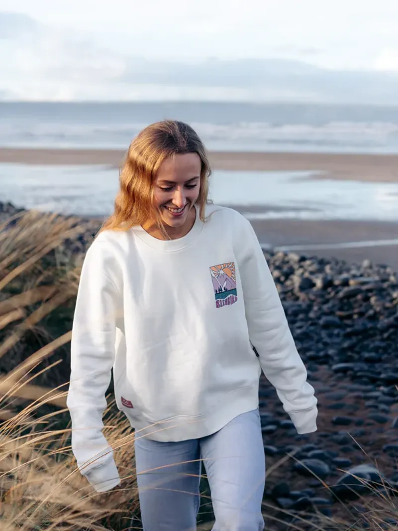 Bleubird Women's Solace Cropped Crew - White-8