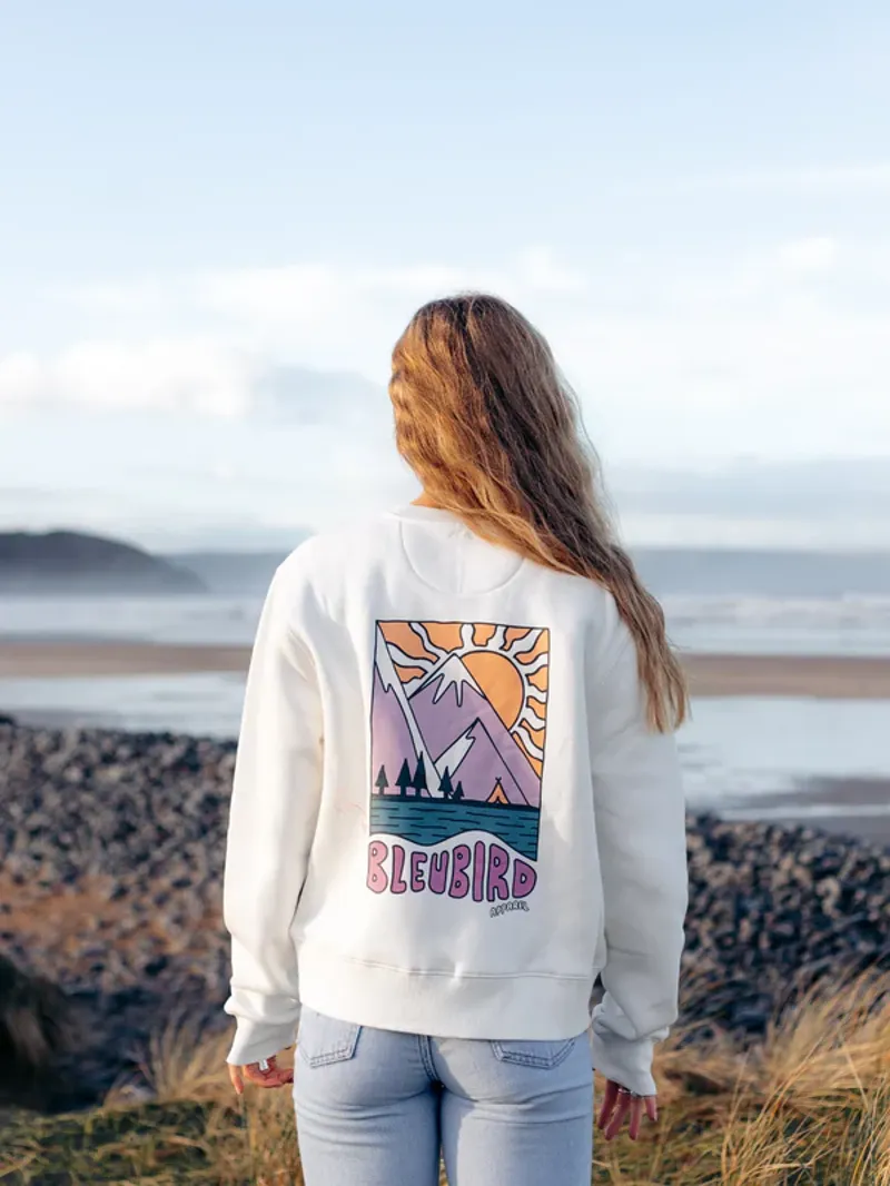 Bleubird Women's Solace Cropped Crew - White-5