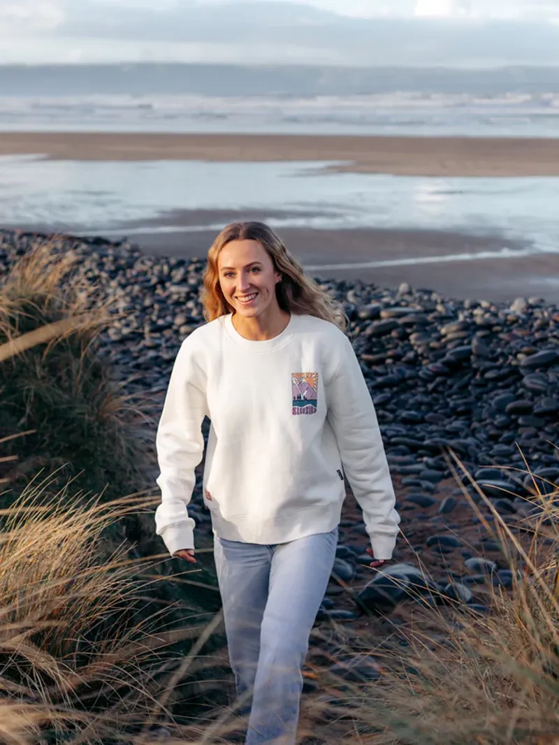 Bleubird Women's Solace Cropped Crew - White-6