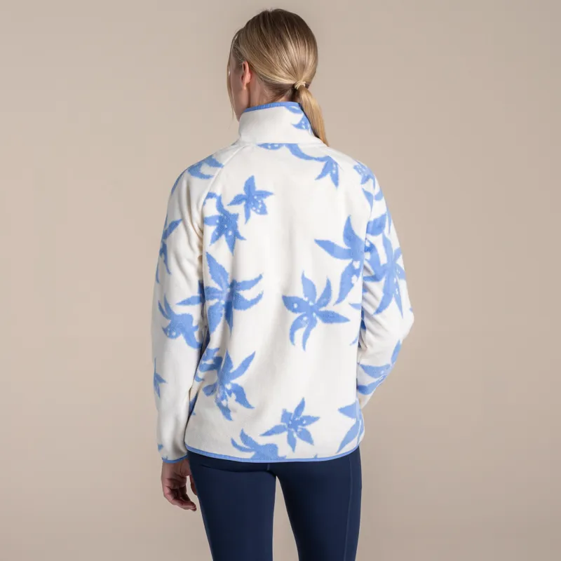 Craghoppers Women's National Trust Reedmace Half Zip Fleece - Vinca Blue Print-2
