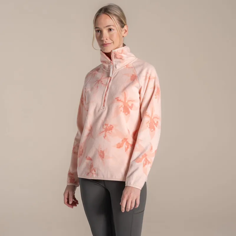 Craghoppers Women's National Trust Reedmace Half Zip Fleece - Sherbert Print-1