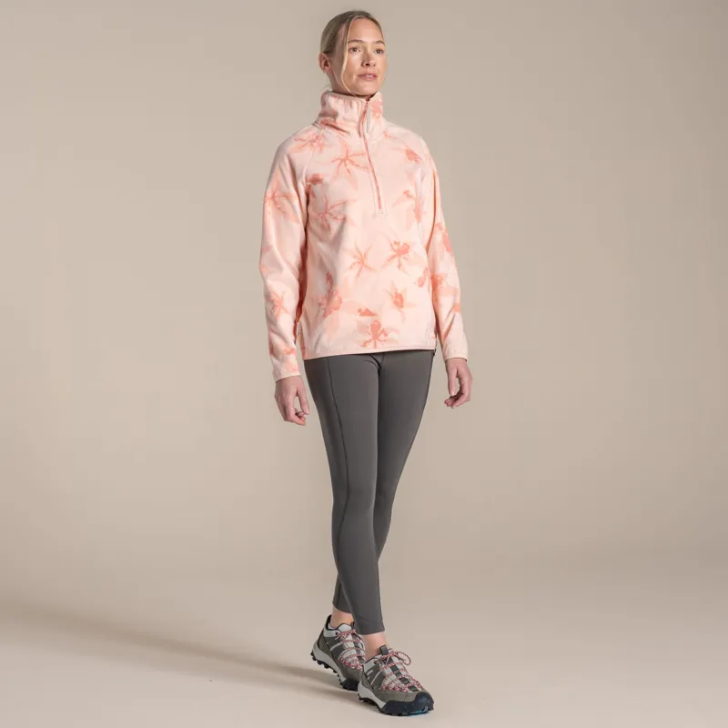 Craghoppers Women's National Trust Reedmace Half Zip Fleece - Sherbert Print-3