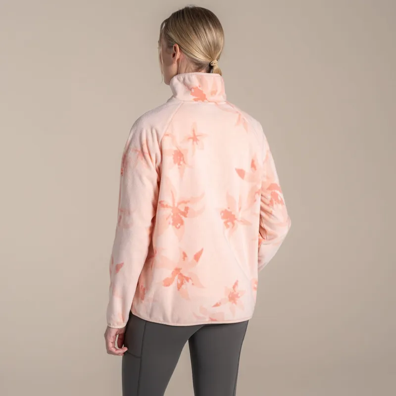 Craghoppers Women's National Trust Reedmace Half Zip Fleece - Sherbert Print-2
