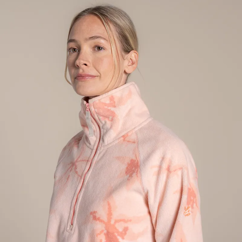 Craghoppers Women's National Trust Reedmace Half Zip Fleece - Sherbert Print-4