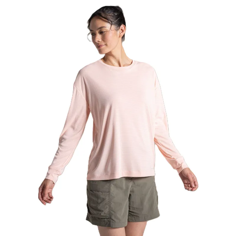 Craghoppers Women's NosiLife SolarShield+ Long Sleeved T-Shirt - Sherbert-1