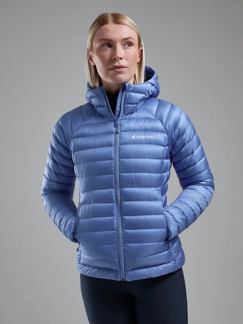 Montane Women's Anti-Freeze Hooded Down Jacket - Cornflower-1