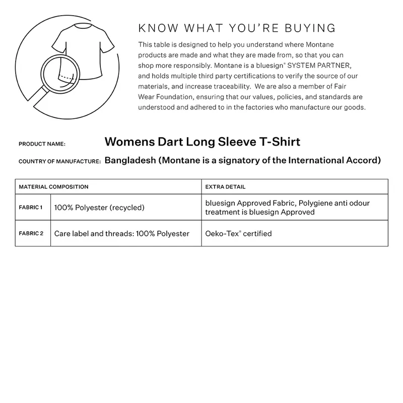 Montane Women's Dart Long Sleeve T-Shirt - Dusk-1