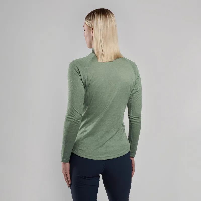 Montane Women's Dart Zip Neck T-Shirt - Pale Sage-2