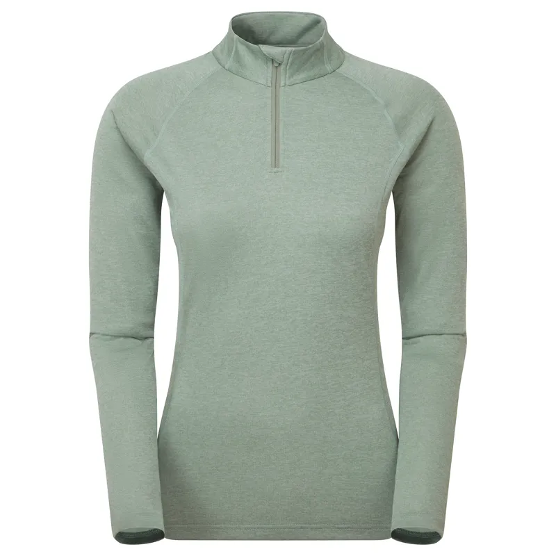 Montane Women's Dart Zip Neck T-Shirt - Pale Sage