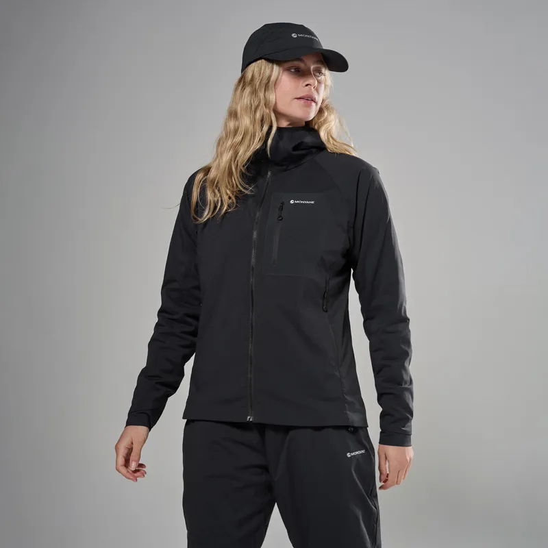 Montane Women's Khamsin Lite Hooded Softshell Jacket - Black-1