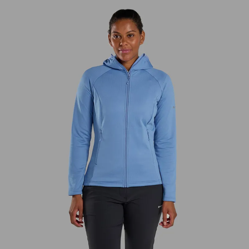 Montane Women's Protium Hooded Fleece Jacket - Cornflower-1