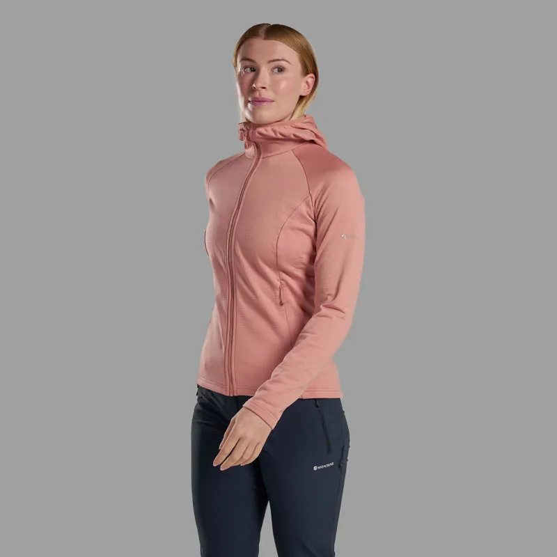 Montane Women's Protium Hooded Fleece Jacket - Pink Clay-1