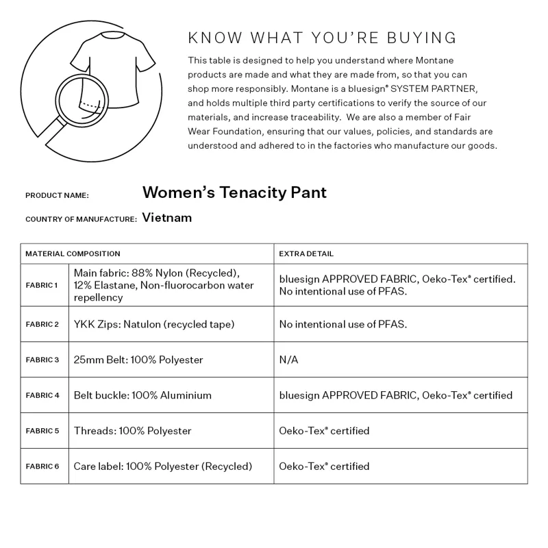 Montane Women's Tenacity Pants Regular Leg - Black-8