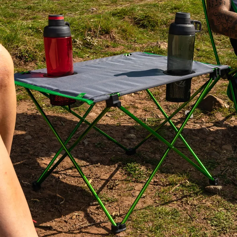 Highlander Ayr Folding Camping Table - Grey/Green-4
