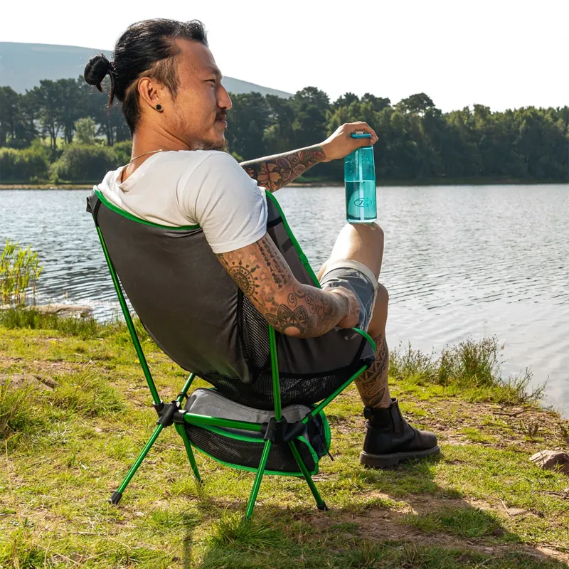 Highlander Ayr Folding Chair - Grey/Green-4