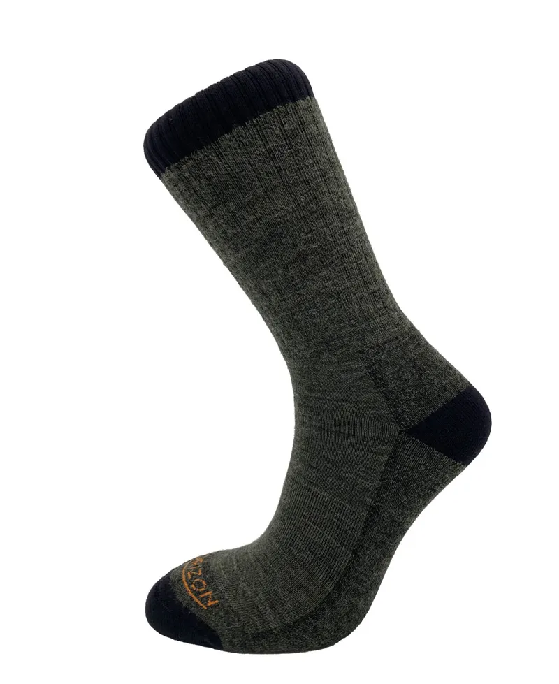 Horizon Men's Premium Micro Crew Sock - Olive/Black