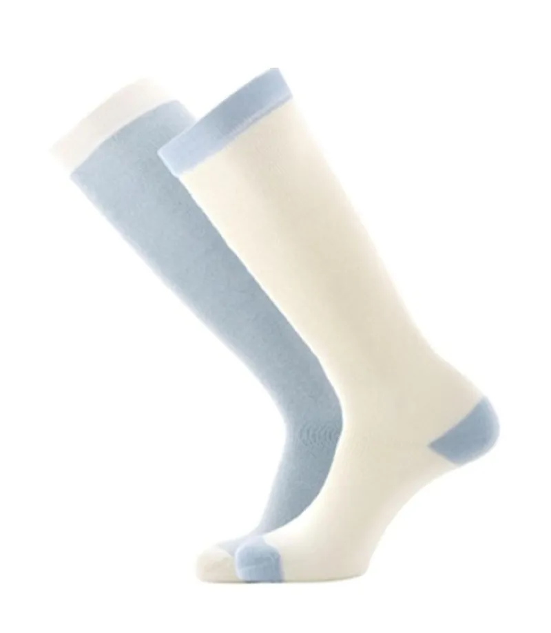 Horizon Nordic Merino Socks Twin Pack - Sky/Cream and Cream/Sky - Size 4-7