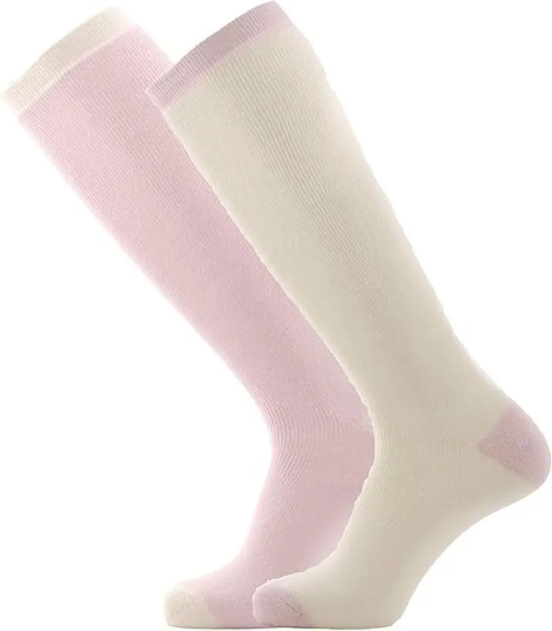 Horizon Nordic Merino Socks Twin Pack - Pink/Cream and Cream/Pink - Size 4-7