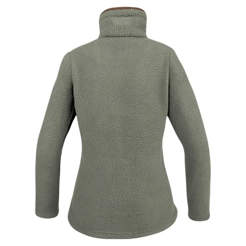 Jack Pyke Women's  Half Zip Sherpa Fleece Pullover - Sage Green-2