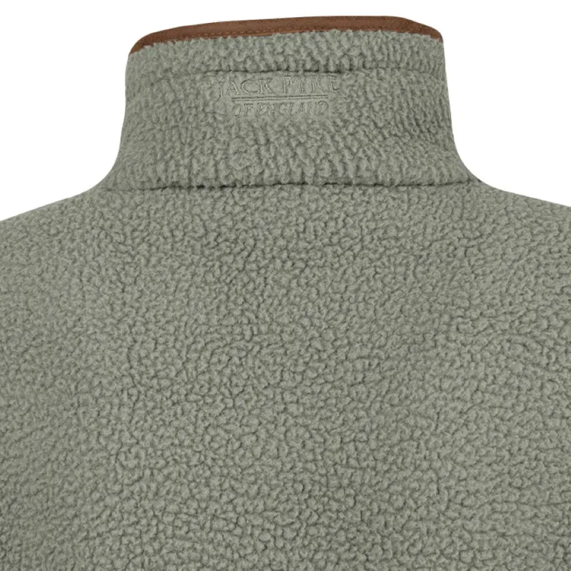 Jack Pyke Women's  Half Zip Sherpa Fleece Pullover - Sage Green-3