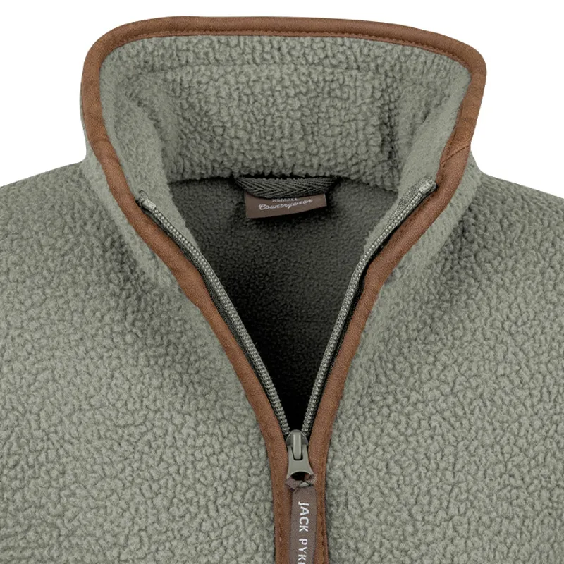 Jack Pyke Women's  Half Zip Sherpa Fleece Pullover - Sage Green-4