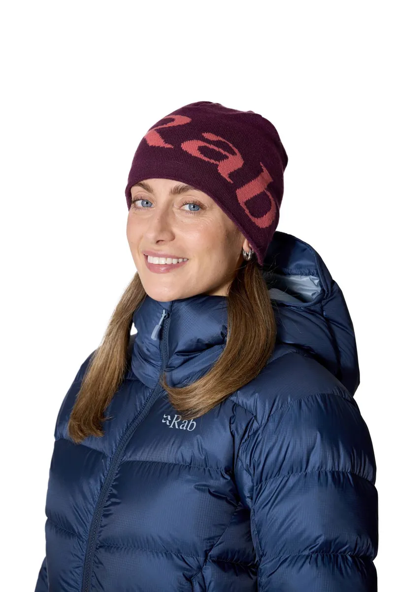 Rab Logo Beanie - Mulberry/Hibiscus-1
