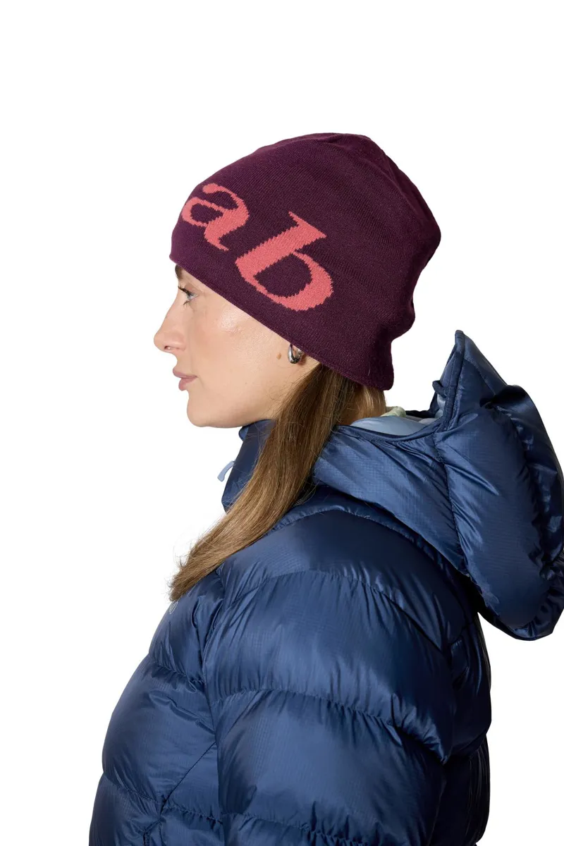 Rab Logo Beanie - Mulberry/Hibiscus-2