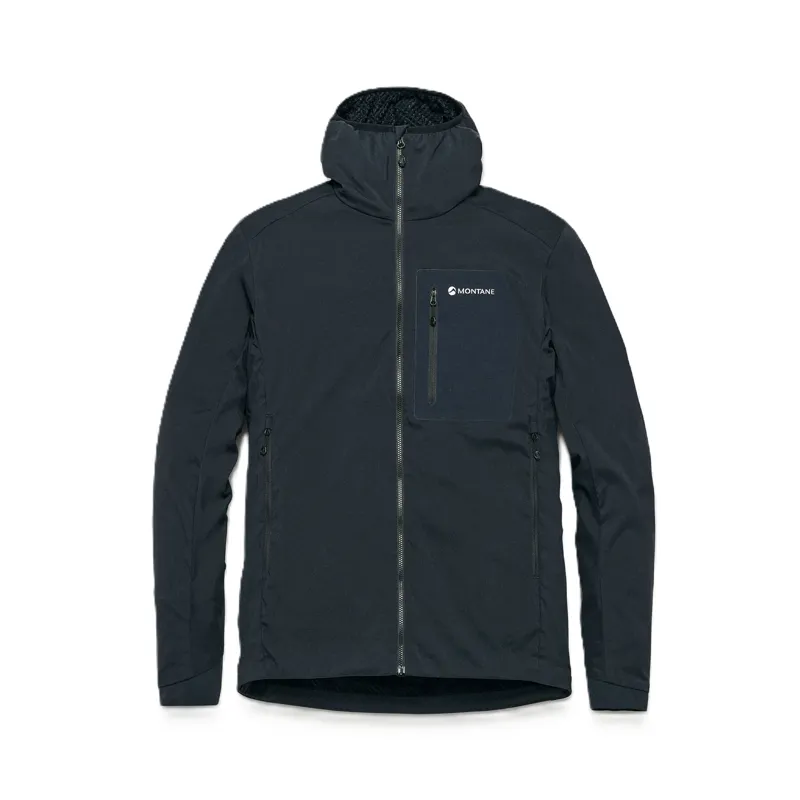 Montane Men's Khamsin Lite Hooded Softshell Jacket - Black
