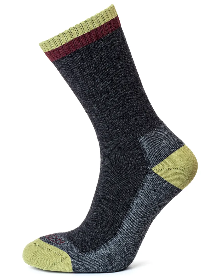 Horizon Men's Premium Micro Crew Sock -  Anthracite Marl/Burgundy