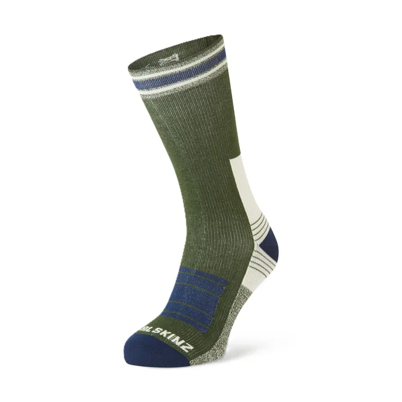 Sealskinz Norwich Waterproof Cold Weather Mid Length Hiking Sock - Olive