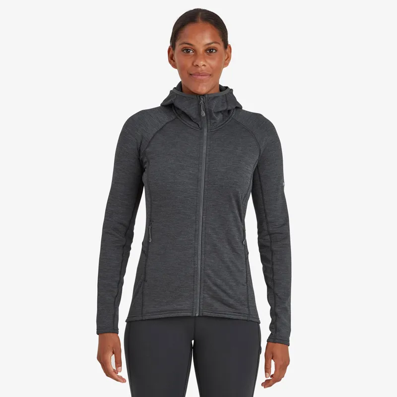 Montane Women's Protium Hooded Fleece Jacket - Charcoal-2
