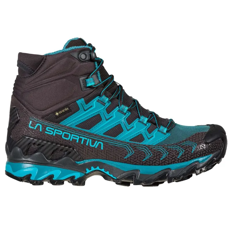 La Sportiva Women's Ultra Raptor II Mid Wide Fit - Carbon/Topaz-2