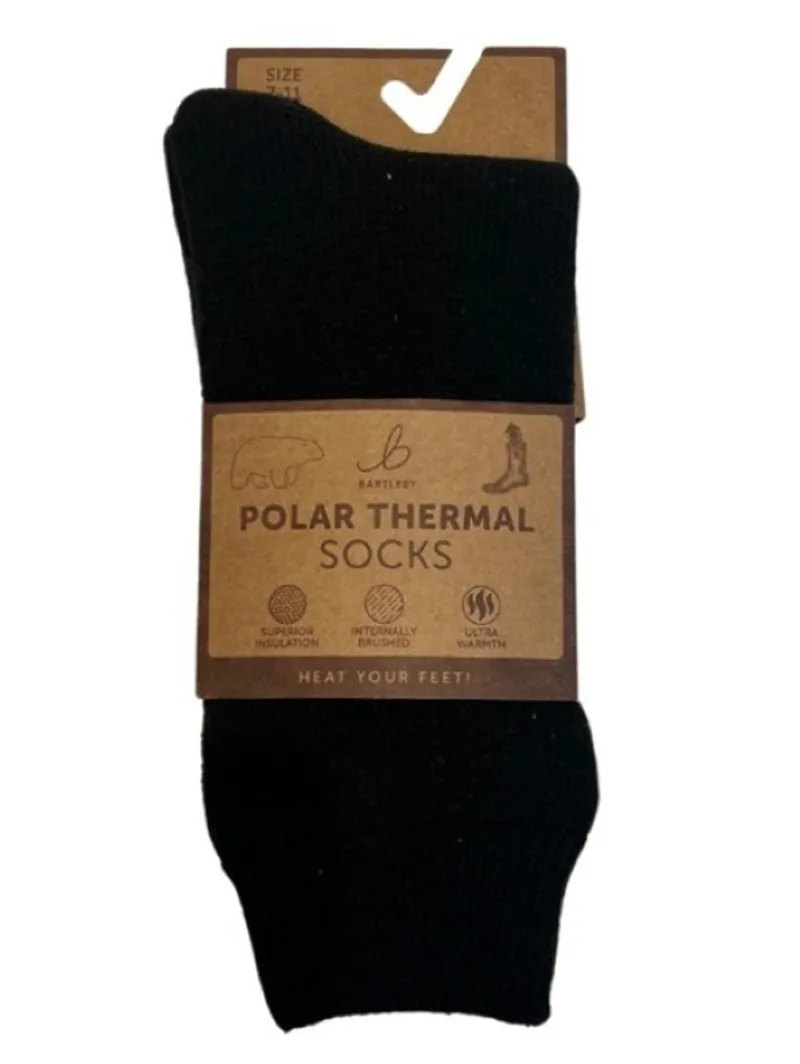 Bartleby Men's Polar Heat Socks size 7 - 11 Black
