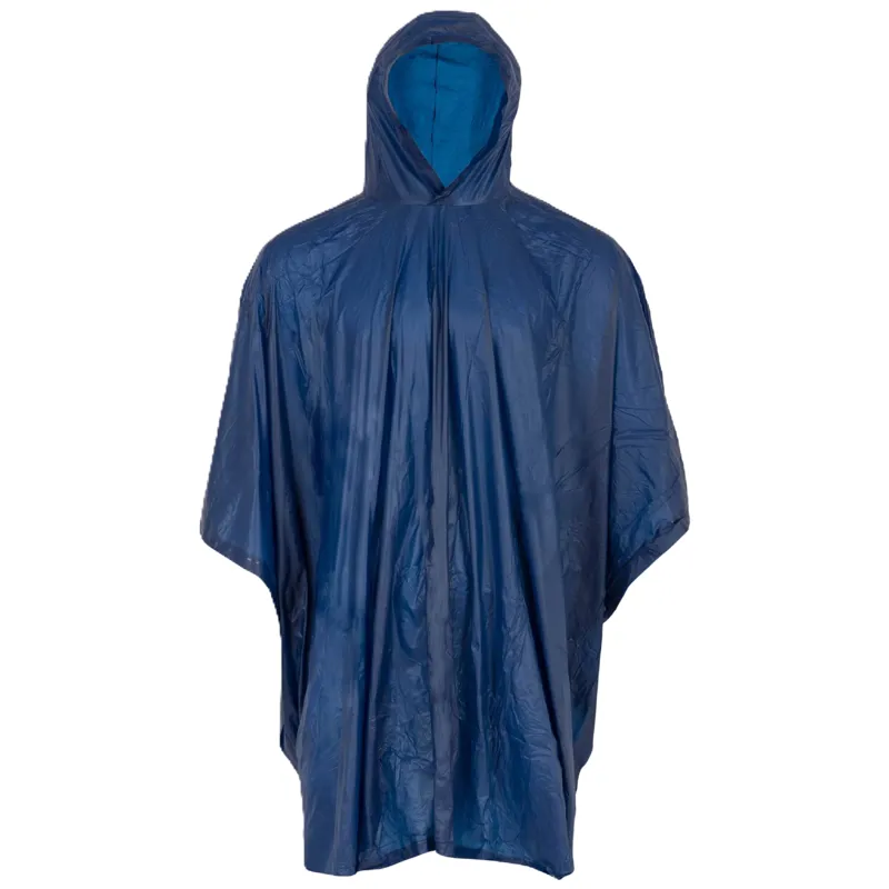 Highlander Lightweight PEVA Biodegradable Hooded Poncho - Blue