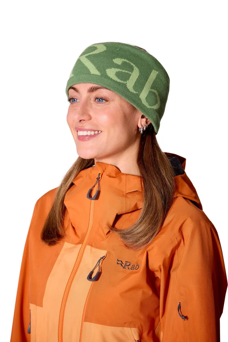 Rab Knitted Logo Headband - Dark Fig Green/Fig Green-1