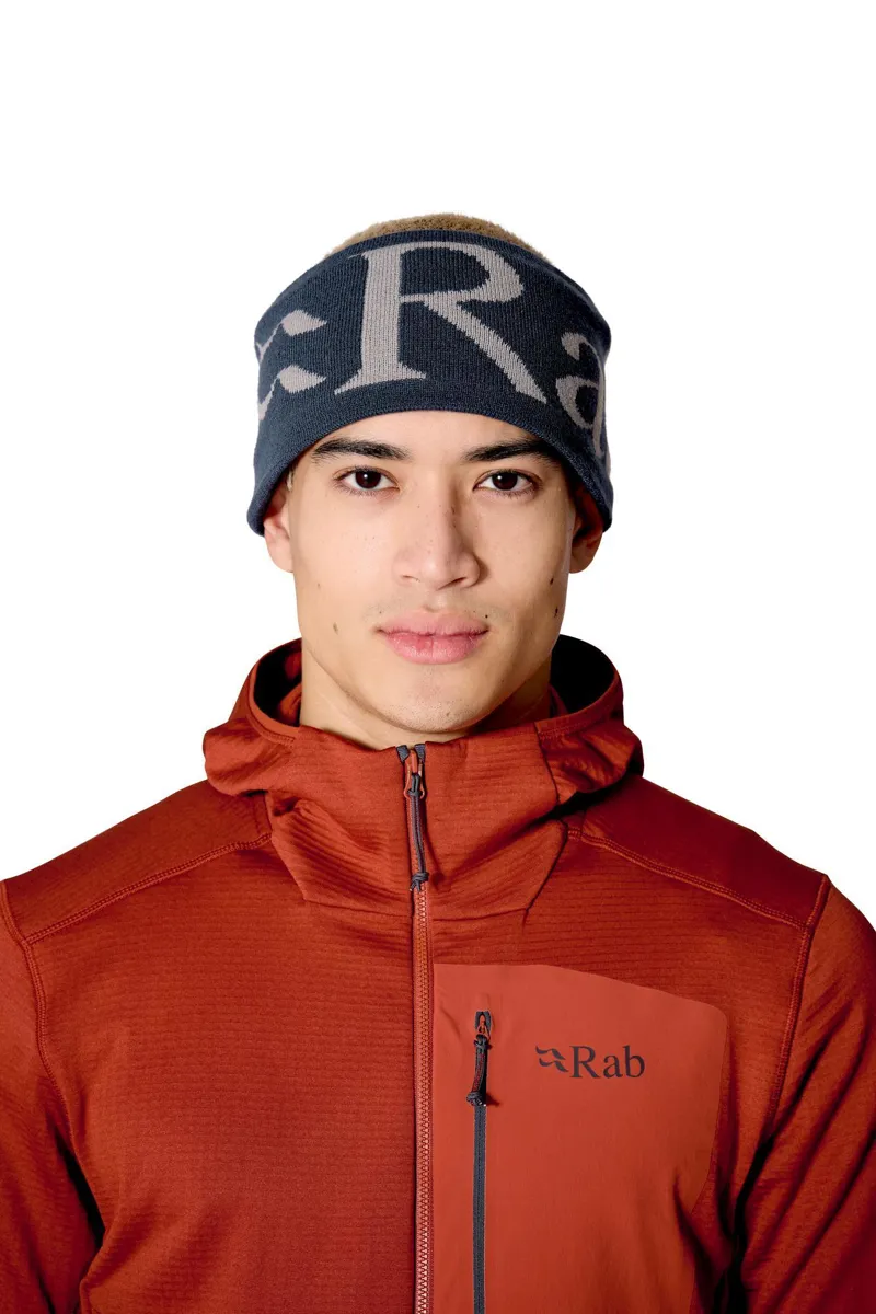 Rab Knitted Logo Headband - Tempest Blue/Light Zinc-1