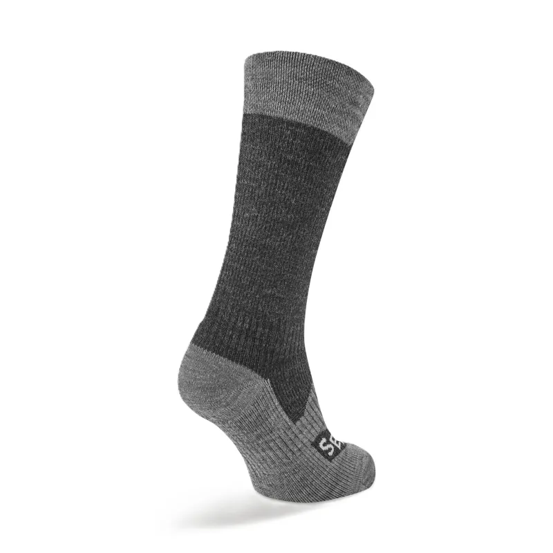 Sealskinz Raynham Aquasealz Waterproof All Weather Mid Length Sock - Black/Grey Marl-1