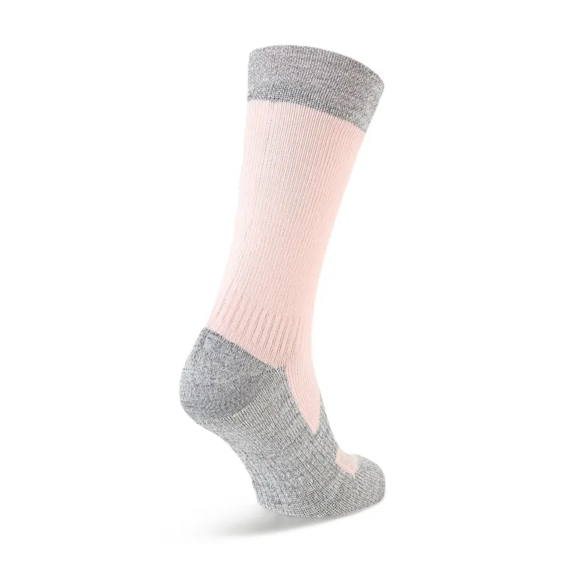 Sealskinz Raynham Aquasealz Waterproof All Weather Mid Length Sock - Pink/Grey Marl-1