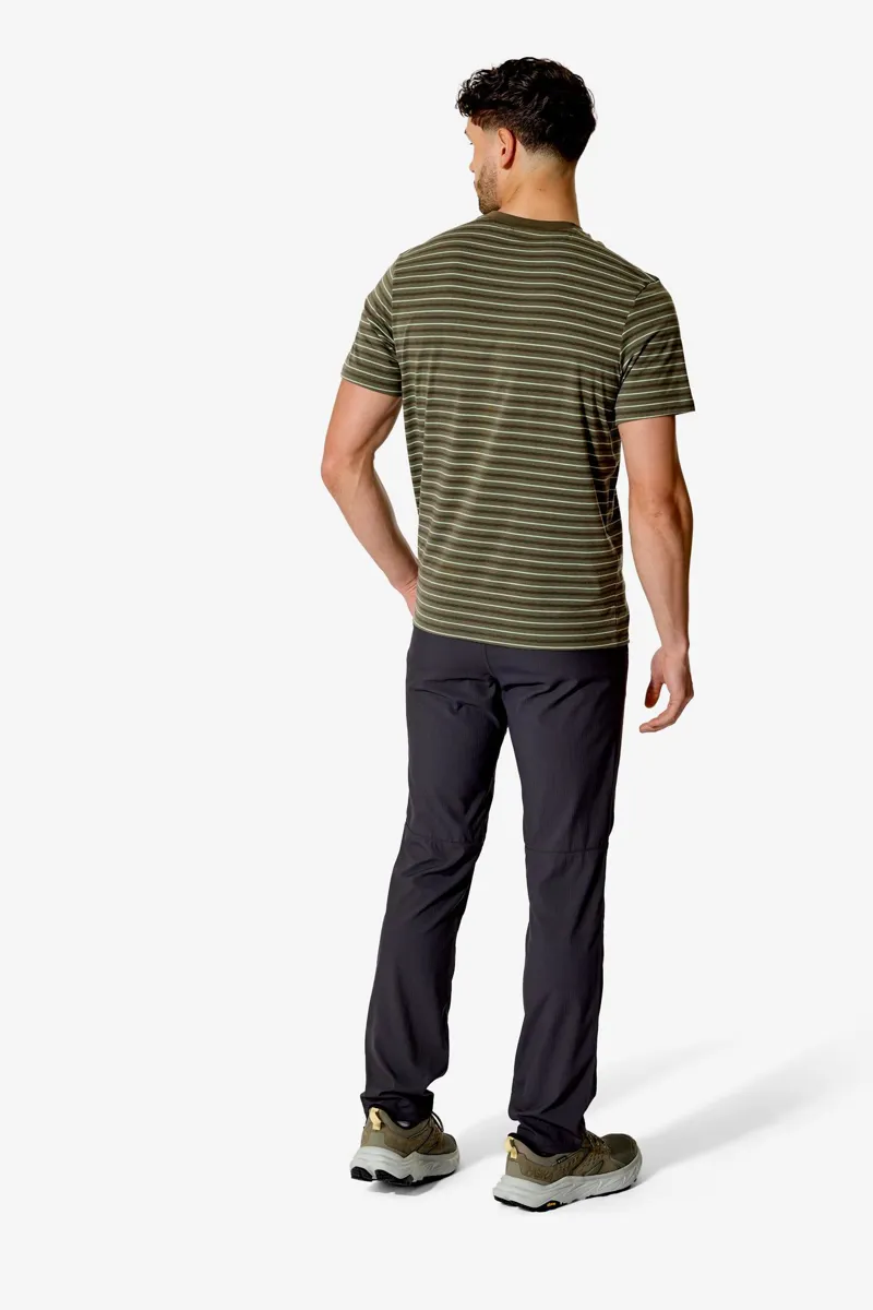 Rab Men's Rivelin Stripe Pocket Tee - Light Khaki Stripe-4