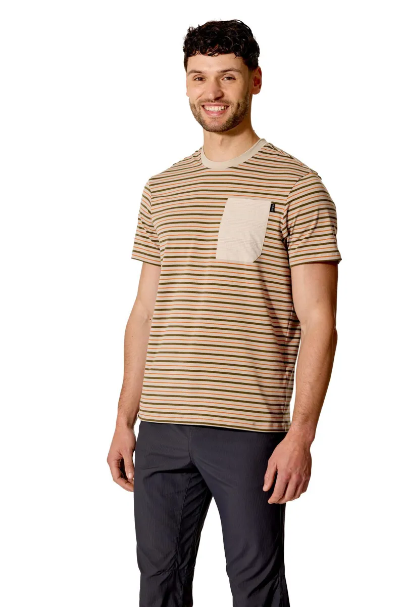 Rab Men's Rivelin Stripe Pocket Tee - Pebble-2