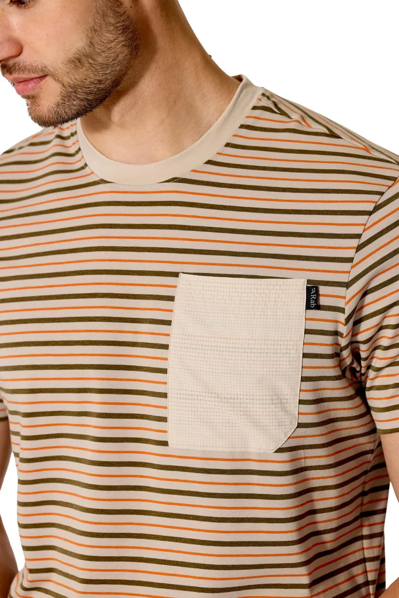 Rab Men's Rivelin Stripe Pocket Tee - Pebble-5