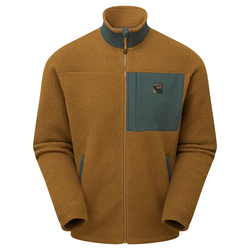 Sprayway Men's Whitle Sherpa Fleece Jacket - Burnt Caramel/Dark Spruce