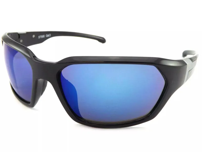 Stone ST500 Sunglasses - Shiny Black/Blue Mirror