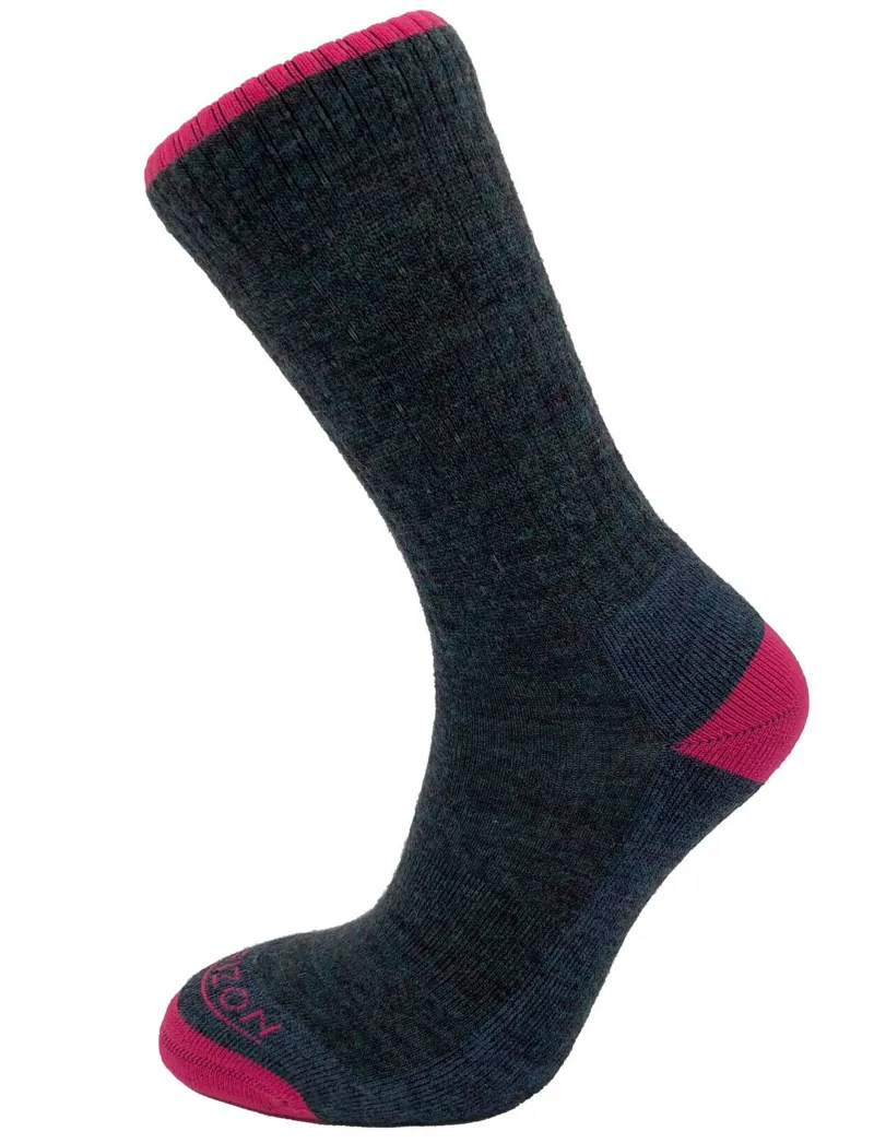 Horizon Women's Premium Micro Crew Sock - Teal Marl/Cerise
