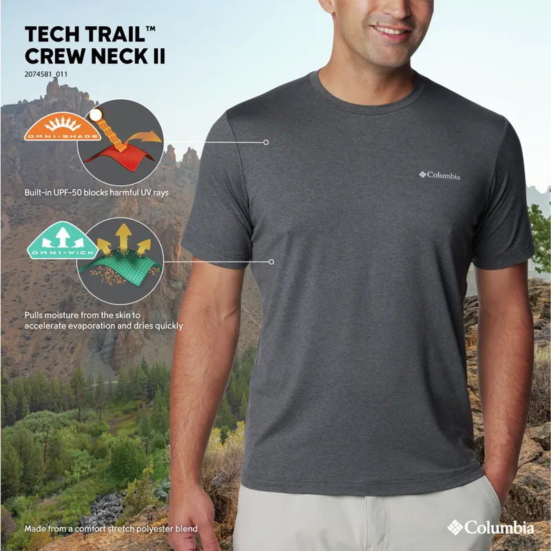 Columbia Men's Tech Trail II Crew - Shark Heather-4
