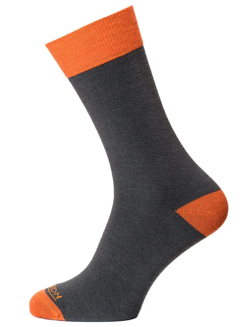 Horizon Premium Travel Sock - Graphite/ Burnt Orange