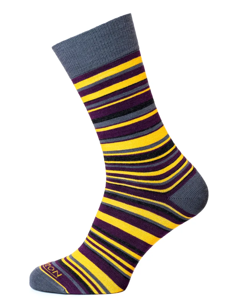 Horizon Women's Premium Travel Sock - Steel Grey/Amber