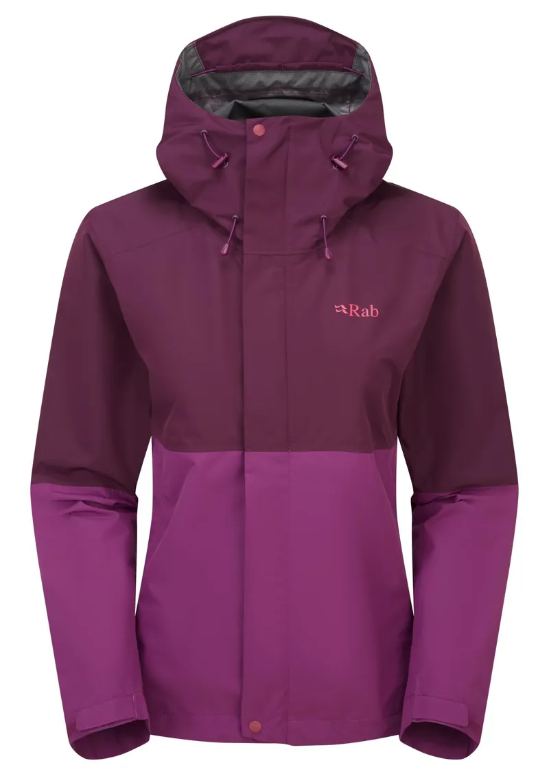 Rab Women's Downpour Waterproof Jacket - Mulberry/Plum