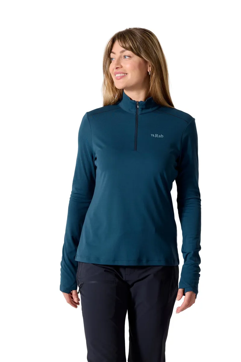 Rab Women's Force LS Zip - Tempest Blue-2