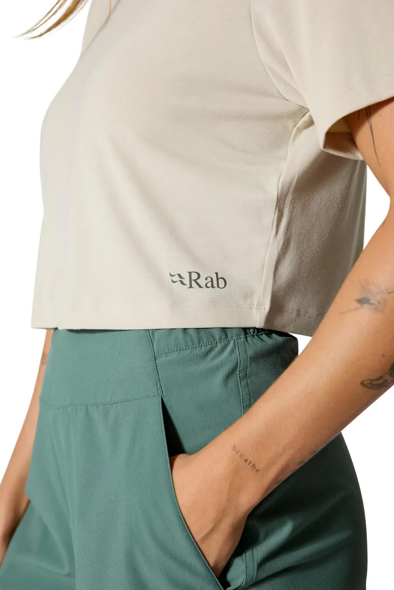 Rab Women's Rivelin Crop Tee - Pebble-3